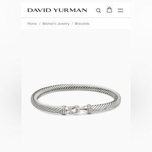 David Yurman Diamond 925 Buckle Classic Cable Bracelet 5mm Size S 6.5 – 7.0 in